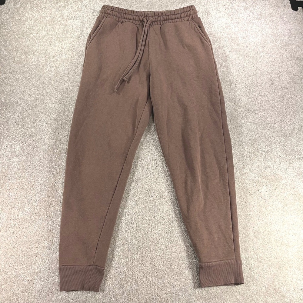 Zenana Joggers Womens Medium Brown High Rise Fleece Sweatpants OP-35076